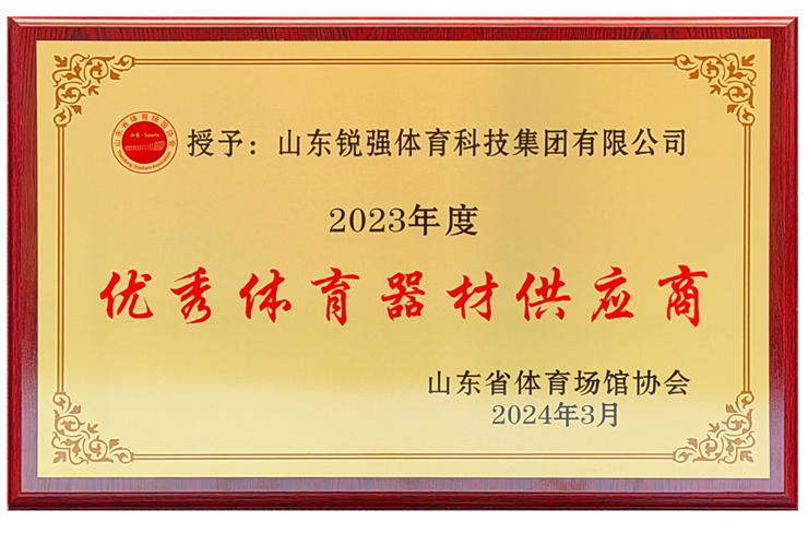 乐盈VI集团荣获“山东省体育场馆协会优秀体育器材供应商”殊荣